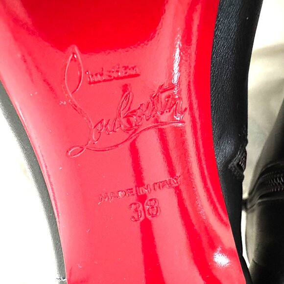 Christian Louboutin SPORTY KATE BOOTY 85 Leather Ankle Boots Heels - Picture 15 of 16